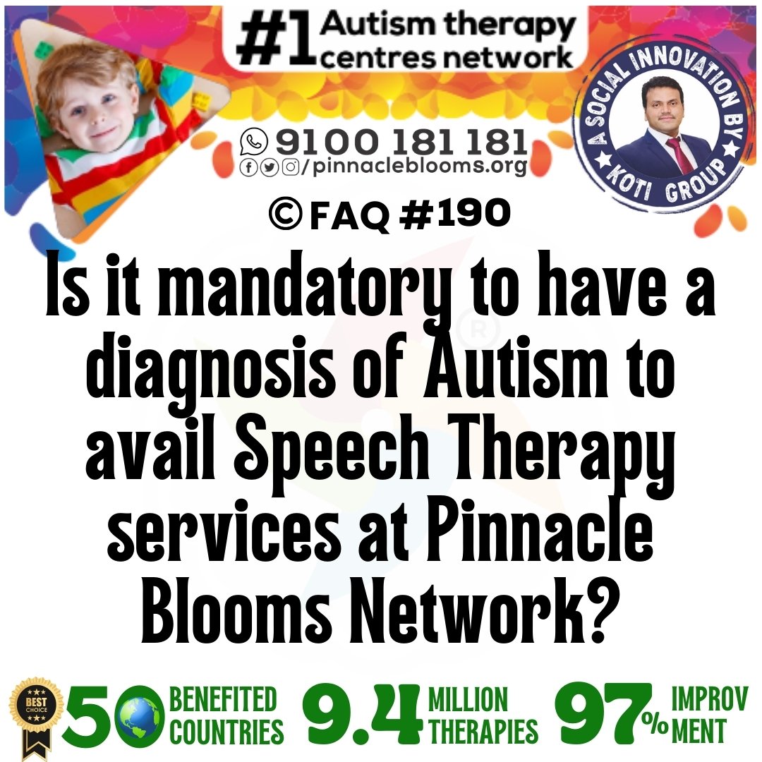 Is it mandatory to have a diagnosis of Autism to avail Spee