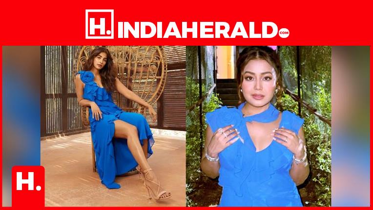 Pooja Hegde Vs Neha Who Wore Blue Ruffle Dress Better