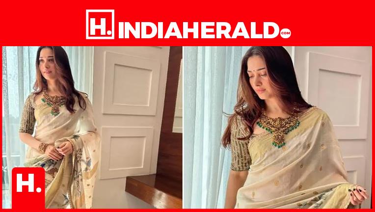 Aishwarya Lekshmi dresses to impress in an off-white saree with belt!