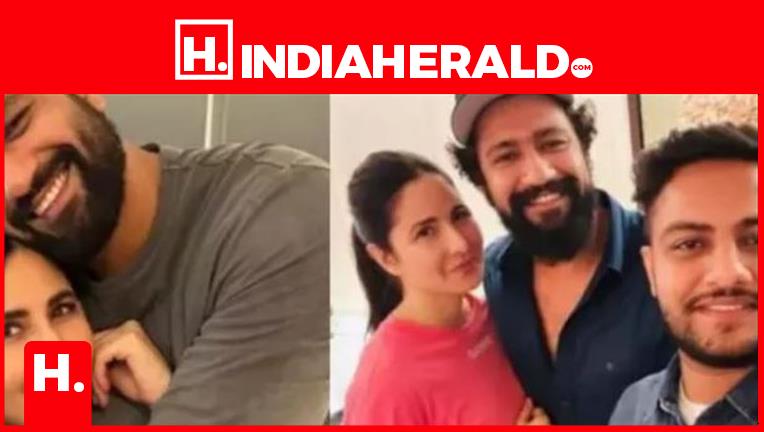 Katrina Kaif and Vicky Kaushal posing with their cousin wen